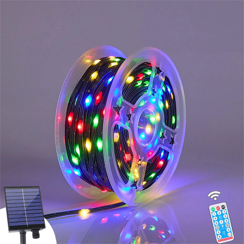 IPRee 32M LED Solar String Lights Fairy Green Wire Outdoor Christmas Light Tree Garland Waterproof  for New Year,Garden,Street Home Party Wedding Decorion Light