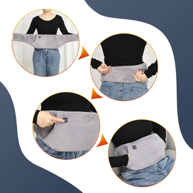 Heated USB Waist Belt 3 Adjustable Temperatures Warm Waist Belt Electric Heating Waist Belt Can Warm Hands Waist And Stomach Plush Belt To Keep Warm In Winter