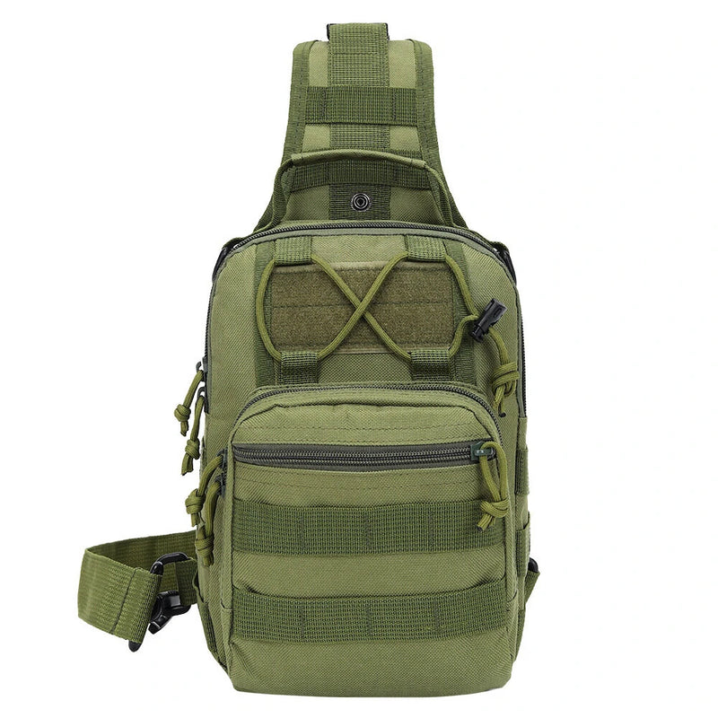 600D Oxford Shoulder Bag Waterproof EDC Molle Fanny Pack Military Tactical Backpack Multi-Pocket Zipper Chest Bag for Outdoor Camping Hiking