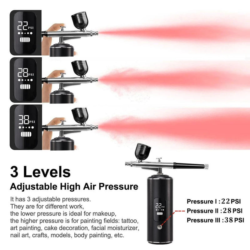 Portable Handheld Facial Spray Gun Essence Introduction Spray High Pressure Hydration Instrument Painting Manicure