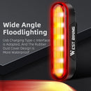 WEST BIKING Bicycle Laser Brake Sensing Taillight IPX5 Waterproof 450mAH USB Charging Bike Rear Light for Night Riding Safety