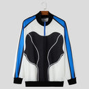 INCERUN Mens Contrast Color Print Half-Zip Long Sleeve Hoodie Sports Stand-up Collar Pullover Hoodies