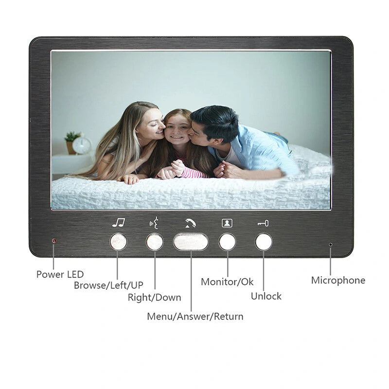 7 inch 1080P Tuya WiFi Video Intercom Doorbell System APP Remote Unlock Night Vision IP55 Waterproof Wireless Visual Doorbell with LCD Monitor for Home Apartment Security