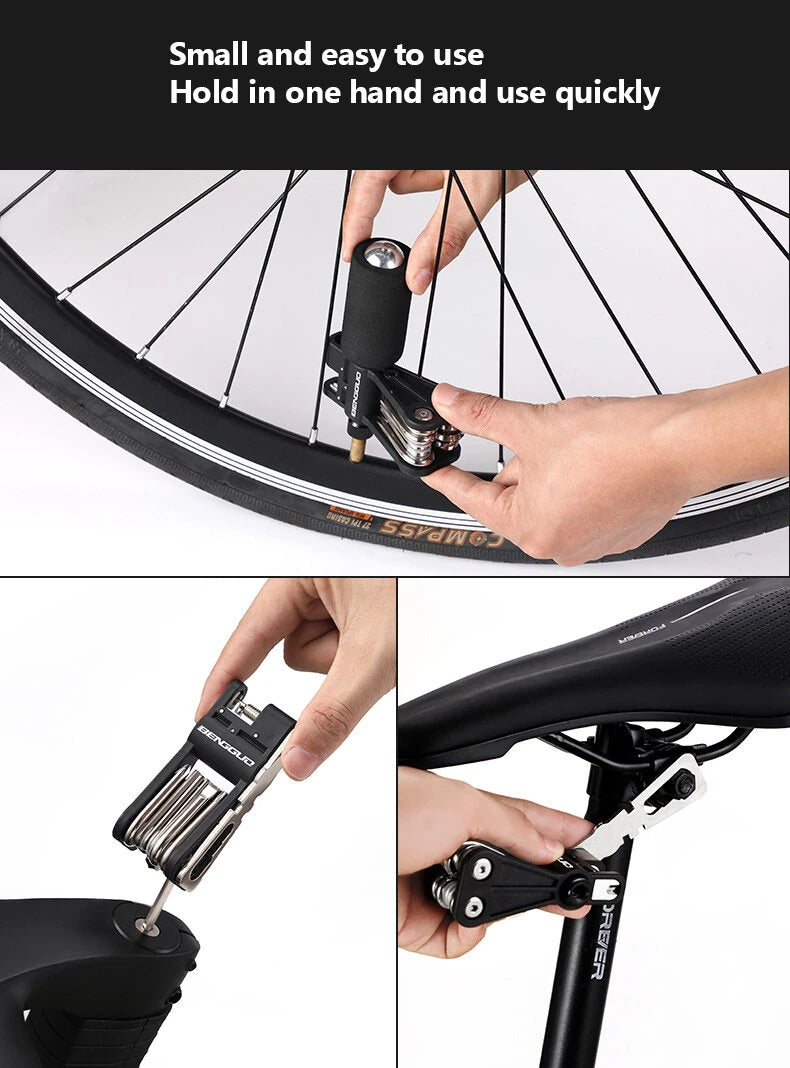 BENGGUO 18 in 1 Bicycle Multitool Wrench Repair Tool Kit Alumium Alloy Screwdriver and Chain Mini Portable Repair Accessories for MTB and Road Bikes