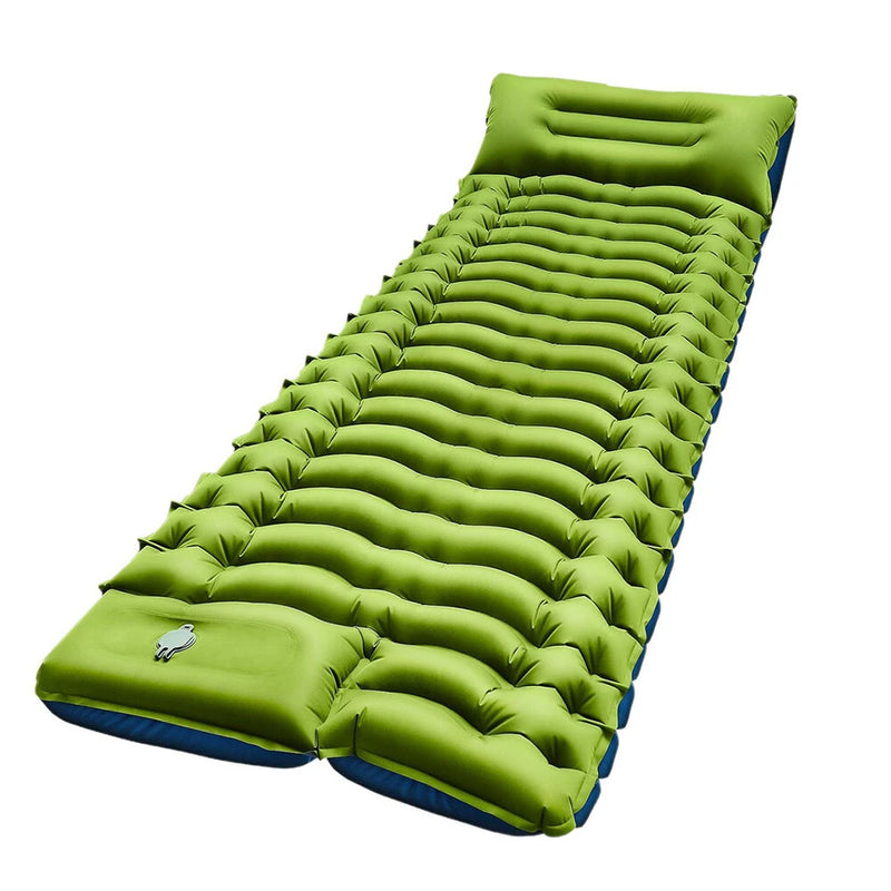 IPRee Outdoor Portable Self-Inflating Camping Air Mattress 4-Inch Thick Compact Ultralight Sleeping Pad with Built-in Foot Pump Pillow