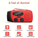 Weather Alert Emergency RadioAM/FM/NOAA Emergency Radio Solar Hand Crank USB Charging Generator 2000mAh Power Bank Flashlight