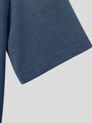 INCERUN Mens Casual Stand Collar Top Solid Color Short Sleeve T-Shirt