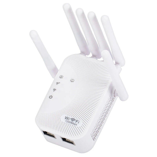 MnnWuu 1200Mbps Wireless WiFi Repeater 2.4G/5G Dual Band Signal Range Extender Wi-Fi Amplifier Router Long Range Signal Booster with 6 Antennas