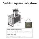 IPRee MOUNTAINHIKER Portable Square Wood Stove Stainless Steel Stove Fire Pit Heater Outdoor Picnic Hiking Camping Wood Burner Stove
