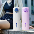 IPRee Vacuum Thermal Kettle Portable Stainless Steel Vacuum Flask with Straw Cute Thermos Bottle Elegant Fashion Coffee Mug School