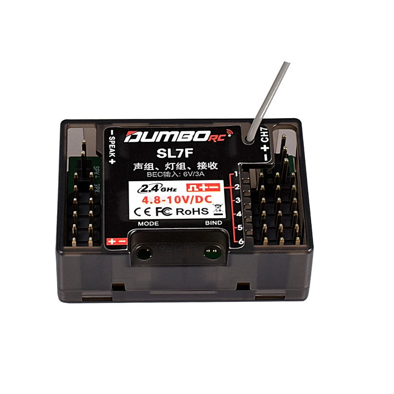 DUMBORC SL7F 2.4GHz 7CH 3-in-1 6V/3A BEC PWM Multifunction Receiver for RC Model Accessories