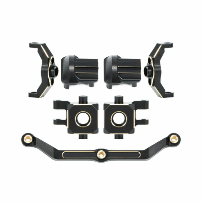 Brass Weight Steering Link Blocks Knuckle Diff Cover Caster Blocks for 1/18 RC Crawler Car TRX4M Upgrade Parts