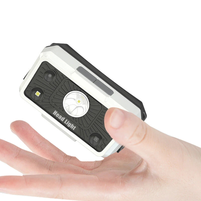 USB Rechargeable Powerful Sensor Headlamp Fishing Camping Head Flashlight 5 Mode Waterproof Spotlight Headlights Front Lantern for Fishing Camping Hiking