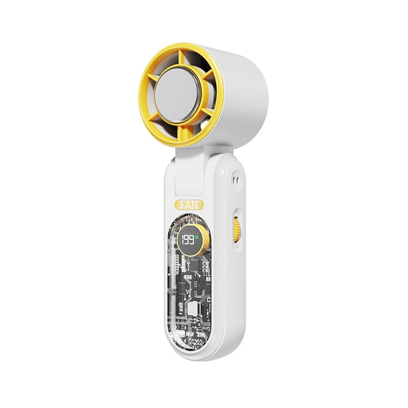 Tevorex Portable Ice Cooling Handheld Small Fan High-speed Rechargeable 3000mAh Battery 199 levels Wingspeed Adjustable LCD Digital Display for Outdoor or Indoor