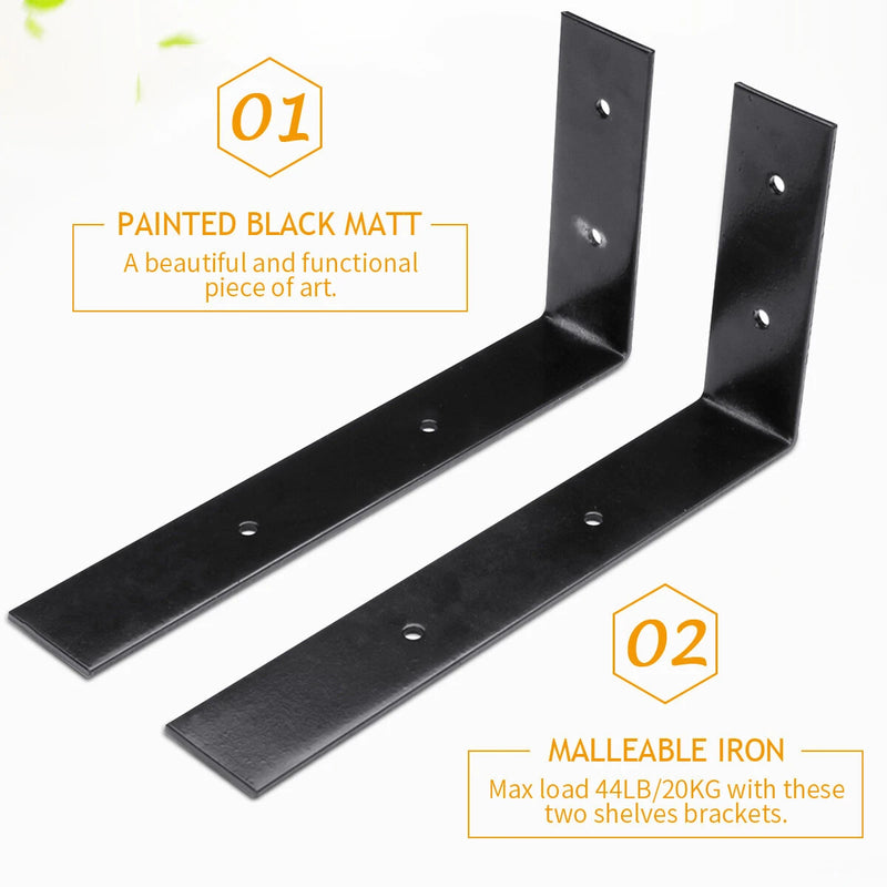 4PCS Wall Mounted Floating Shelves Holder DIY Storage Shelving Display Bracket