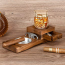 Wooden Cigar Ashtray Drinks Solid Wood Track Whiskey Tea Tray Cigar Holder Ashtray Cup Holder Wooden Ashtray Coasters