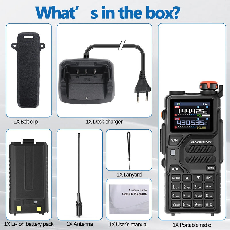 Baofeng UV-K5 Pro 10W GPS Walkie Talkie Wireless Copy Frequency Type-C DTMF Long Range Air Band Ham Two Way Radio for Camping