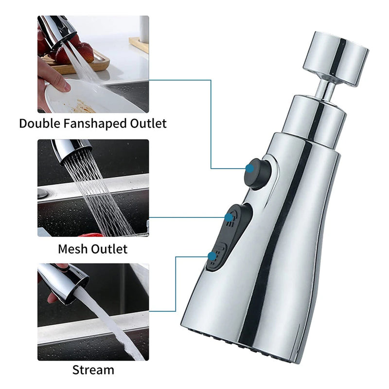 Kitchen Faucet Spray Head 3 Function Spray Head 360 Swivel Faucet Spray Head Kitchen Faucet Water Saving Sink Aerator Replacement Spray Head