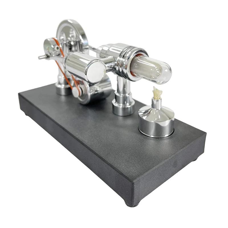 NikolaToy Mirror Polished Stirling Engine with Embedded Voltmeter USB Plug Unique Creative Desktop Ornaments Science Discovery Toys