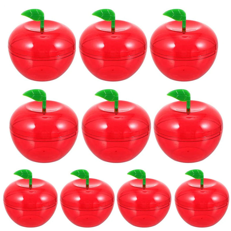 10PCS 6x5cm Christmas Candy Box Apple Shape Wedding Candy Box Christmas Fillable Decorative Ball Candy Gift Wrapping Gift