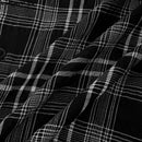 INCERUN Classic Black White Plaid Design Men's Casual Long Sleeve Shirt, Men's Button Up Shirt for Daily Occasions