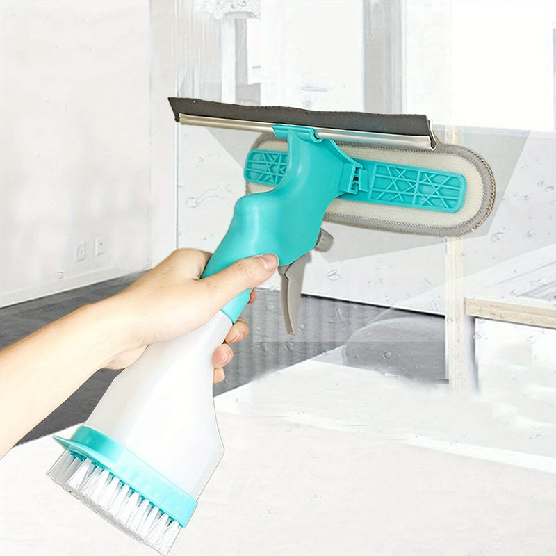 4-in-1 Home Glass Cleaning Brush Glass Cleaning Brush Multi-function Window Cleaner Creative Household Cleaning Tools Suitable for Bathroom Mirror Window Glass Tile
