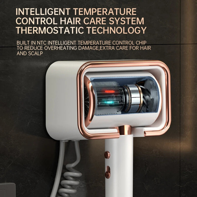2000W Powerful Ionic Wall-mounted Hair Dryer with Constant Temperature No Damage Hotel Hair Styling 3 Levels