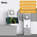 Mini Portable Outdoor Hand Fan Hanging Neck Fan USB Charging 3000mAh Battery Powered 180 Folding Wireless Table Air Cooling Fan