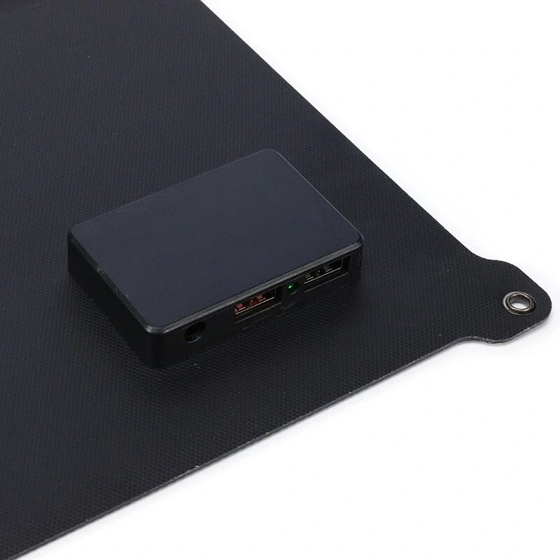 21W ETFE Solar Panel Kit Foldable 5V/12V Dual USB Output Portable Solar Chargers Outdoor Waterproof Camping Hiking Travel Solar Cell Phone Charger Panel