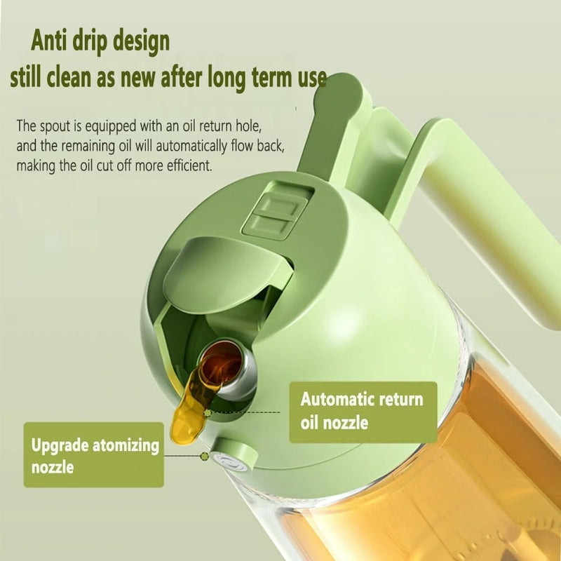 Two in One Oil Dispenser Oil Sprayer Refillable Oil Sprayer Commercial Food Grade Spray Bottle Oil Mister for Cooking Baking Frying BBQ