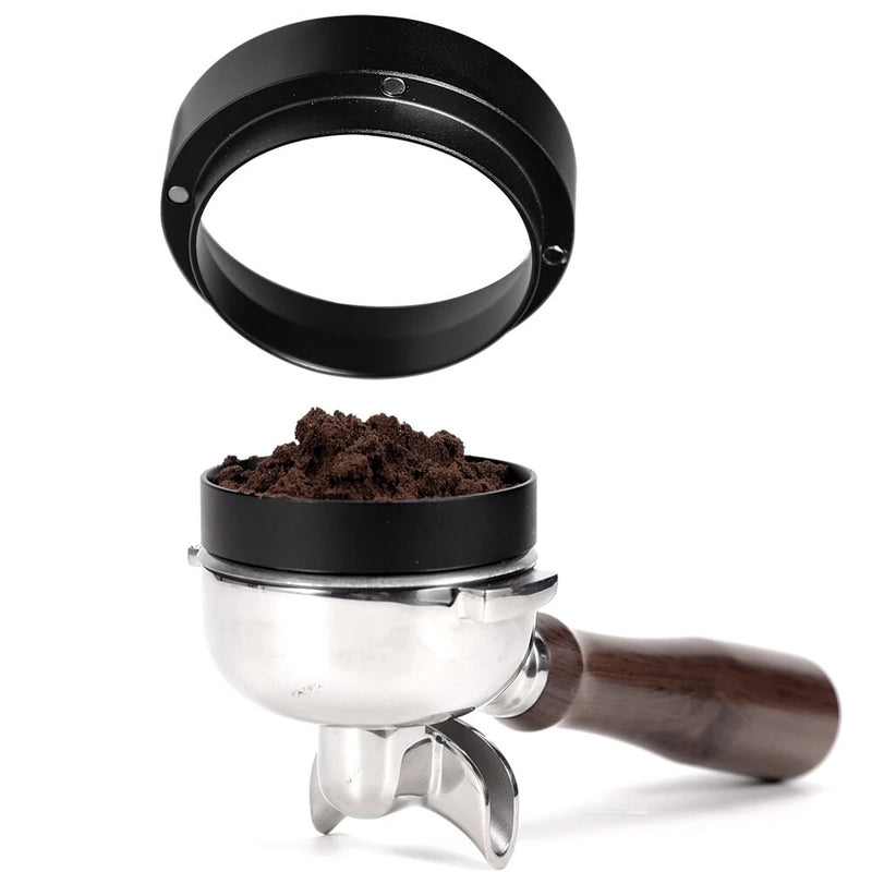 Universal Aluminum Coffee Dosing Ring for Espresso Machines 51/54/58MM Color Black Anti-Fly Powder Design Perfect for Accurate Dosing