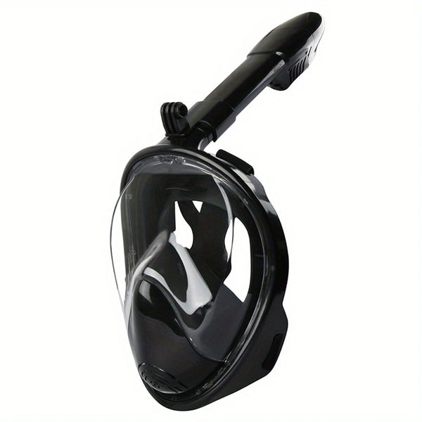 Full Snorkel Goggles 180 Panoramic View Safe Breathing System Diving Glasses With Assorted Colors Adjustable Strips And Action Camera Mount, Anti-Fog Anti-Leak Snorkeling Goggles Set For Snokel Diving