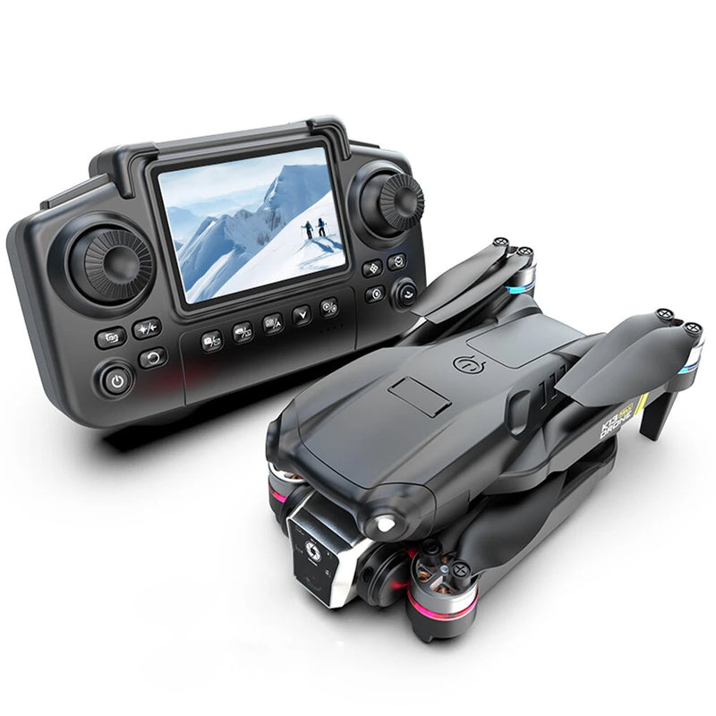 XKJ K13 MAX WiFi FPV with LCD Screen Controller HD Camera Optical Flow Positioning Brushless Foldable RC Drone Quadcopter RTF