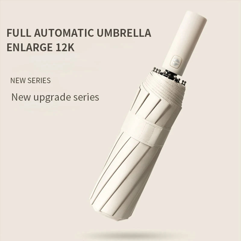 AGSIVO Travel Automatic Folding Umbrella 12 Ribs Reinforced Windproof UPF 50+ UV Protection Auto Open Close For Men and Women