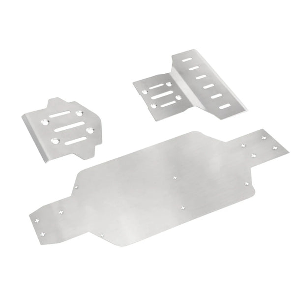 Upgraded Metal Parts For MJX 7303 RC Car 304 Stainless Steel Front and Rear Bumper Guards/Chassis Guards Vehicle Models Accessories