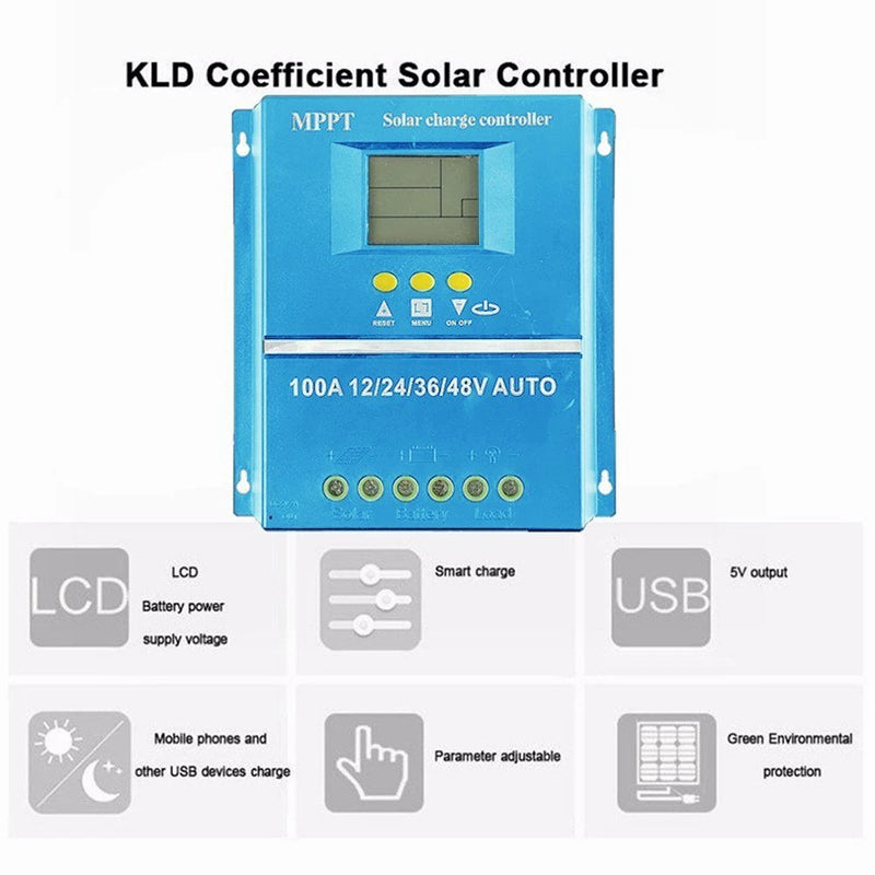 MPPT Solar Controller 12/24/36/48V Automatic Identification Intelligent Photovoltaic System Solar Charging Controller