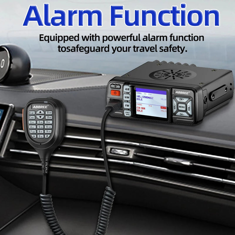 ABBREE AR-318 Walkie Talkie Mini Mobile Radio 25W U/V Band Long Range Dual Mode Watch Voice Encryption Car Walkie Talkie