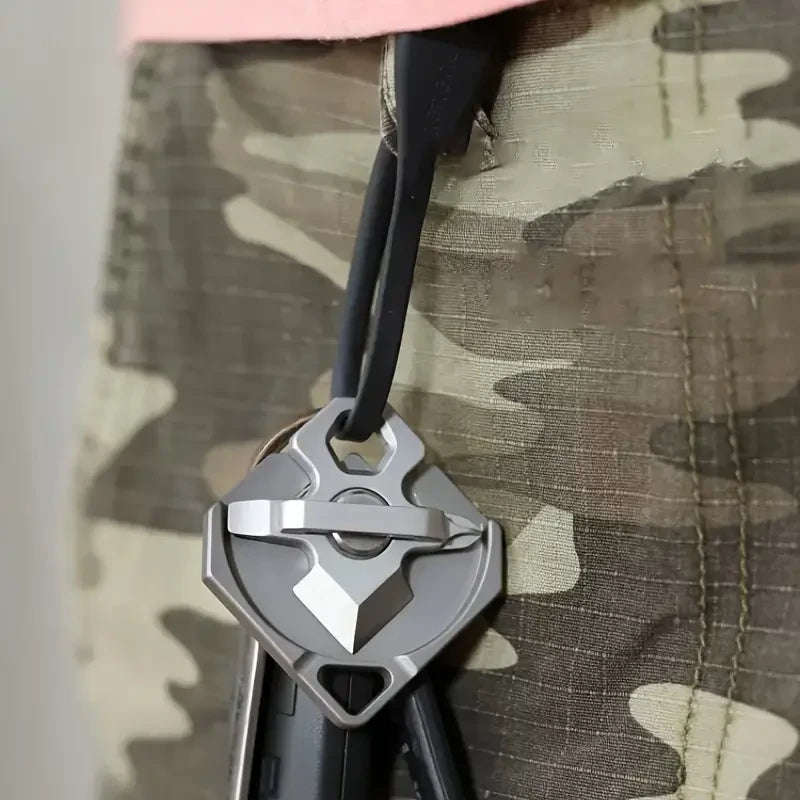 IPRee Titanium Alloy Portable Small Cutting Tools Outdoor Multifunctional Screwdriver Wrench Emergency Key Pendant