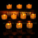 12pcs LED Electronic Tealight Remote Control Timing Tears Christmas Wedding Birthday Confession Decoration Flash Candle with 2-Key Remote Control