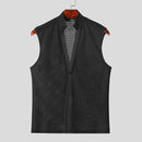 INCERUN Mens Textured V-Neck Sleeveless Tank Micro Sheer Comfortable Breathable Vest