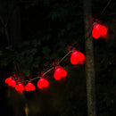 1 To 8 Solar Red Love Valentine's Day Courtyard Garden Decorative Love Chandelier Lights Outdoor Garden Lamp for Holiday Celebration