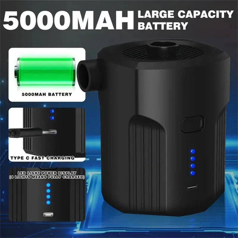 Wireless Portable Outdoor Electric Inflatable Pump For Swimming Pool Swimming Ring And Air Cushion Bed Dual Purpose Pump