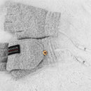 TENGOO 1Pair Winter Half-finger USB Electric Heated Gloves Double-sided Heating Flip-top Gloves for Winter Outdoor Skiing