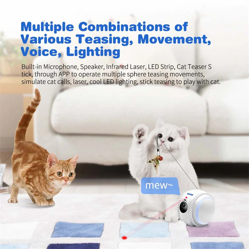 ESCAM QF011 2MP 1080P Smart Pet Robot Camera Baby Monitors Smart Home Presence Detection Remote APP Control Monitor Night Vision Two-way Intercom Preventing Collisions Cat Toy Ball Recgmesotion Tracking Camera Anti-theft Machine