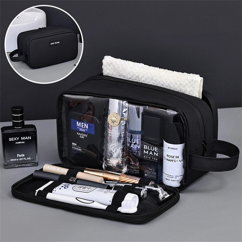 IPRee Men's Makeup Bag 3 Layer Elite Series Large Capacity Men's Toiletry Bag Travel Essentials Portable Premium Cosmetics Organizer Bag