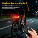 LAOTIE X6 RGB Bicycle Rear Light with Wireless Remote, IPX5 Waterproof E-Bike Turn Signal Indicators, USB-C Charging Cycling Tail Lamp for ENGWE, SAMEBIKE, Xiaomi M365, Ninebot