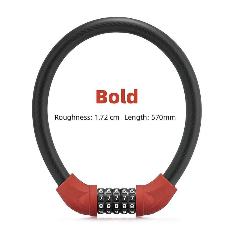 LAOTIE UL01 U-Shape Bike Lock Steel Password Lock Five-digit Code Anti-theft 1.72CM Thickened Portable Safety Cable Lock for Duotts ENGWE Ridstar FAFREES SAMEBIKE MTB Bike Electric Bike Scooter Motorcycle