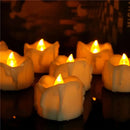 12pcs LED Electronic Tealight Remote Control Timing Tears Christmas Wedding Birthday Confession Decoration Flash Candle with 2-Key Remote Control