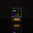 Transparent Mini WiFi Weather Clock GIFTV Smart Weather Station with GIF Animation Album Holographic Creative Gift Photo Display Crystal Cube