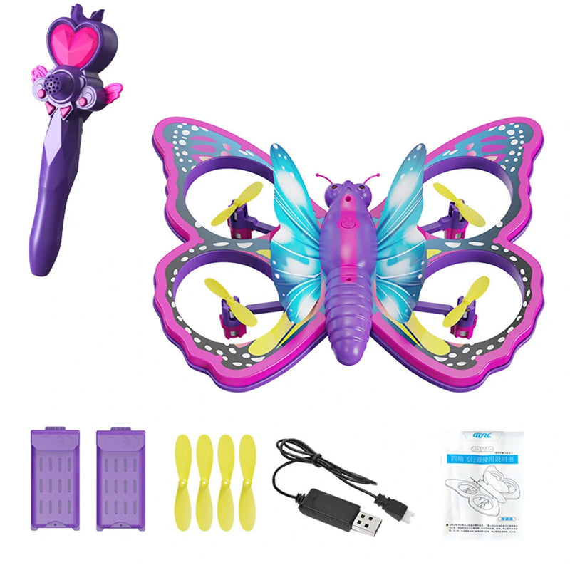 4DRC V40 Butterfly Intelligent Gravity Sensor Obstacle Altitude Hold Mode 360 Filp Colorful LED Lighting Toys Kids Gift 2.4G 4CH 6-Axis RC Drone Quadcopter RTF